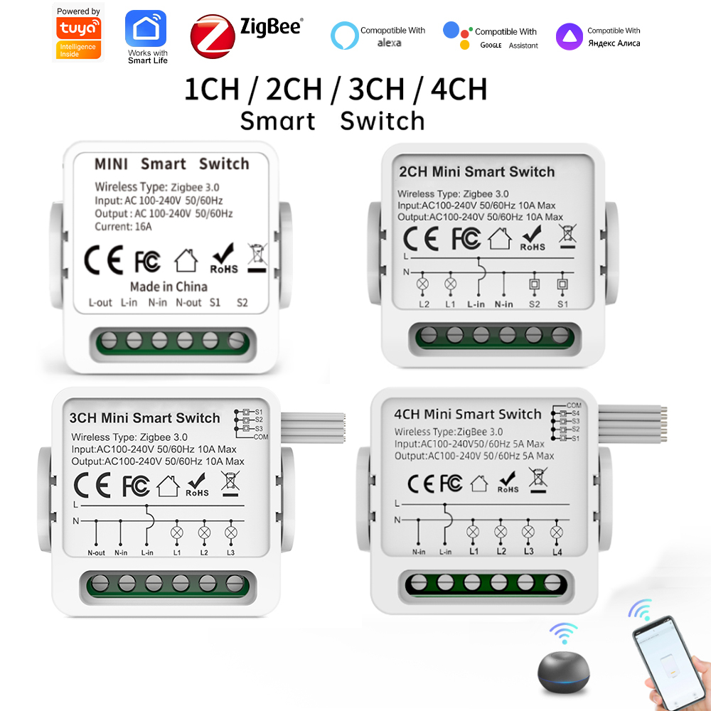 Smart Home Sistem - Tuya Zigbee 3.0 Smart-Schalter 1/2/3/4-Wege Mini
