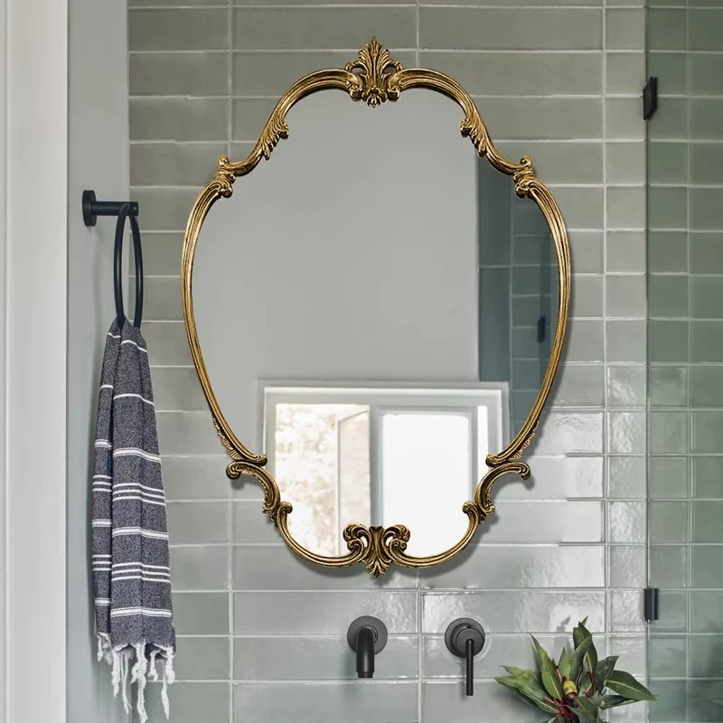 Smart Home Furniture - Intelligenter Beleuchteter Wand-Badezimmerspiegel Toiletten-Dusch-LED-Spiegel Unregelmäßiger Vintage
