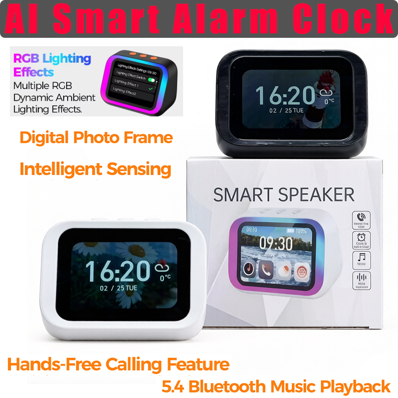 Smart Home Speaker - KI-Bluetooth-Lautsprecher 5.4 mit KI-Sprachassistent, HD-Touchscreen-Display, elektronischem