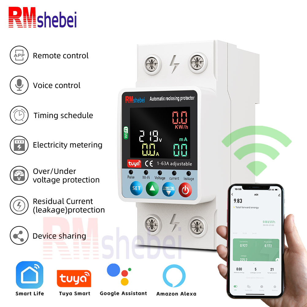 Tuya Wifi Socket - RMshebei Tuya Smart WiFi Leistungsschalter 2P