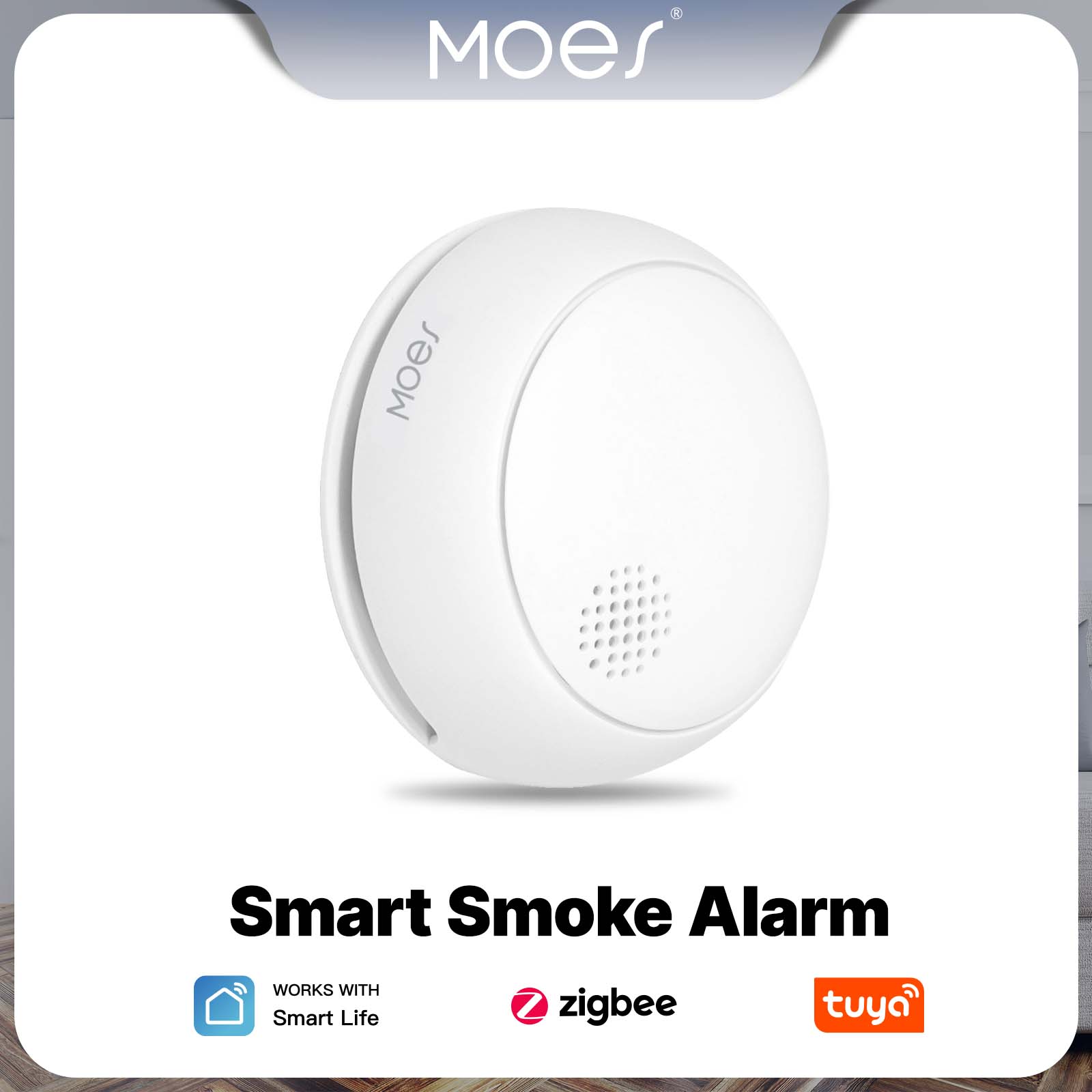 Smart Home Kitchen - MOES ZigBee Smart Rauchmelder, kabelloser Feuermelder,