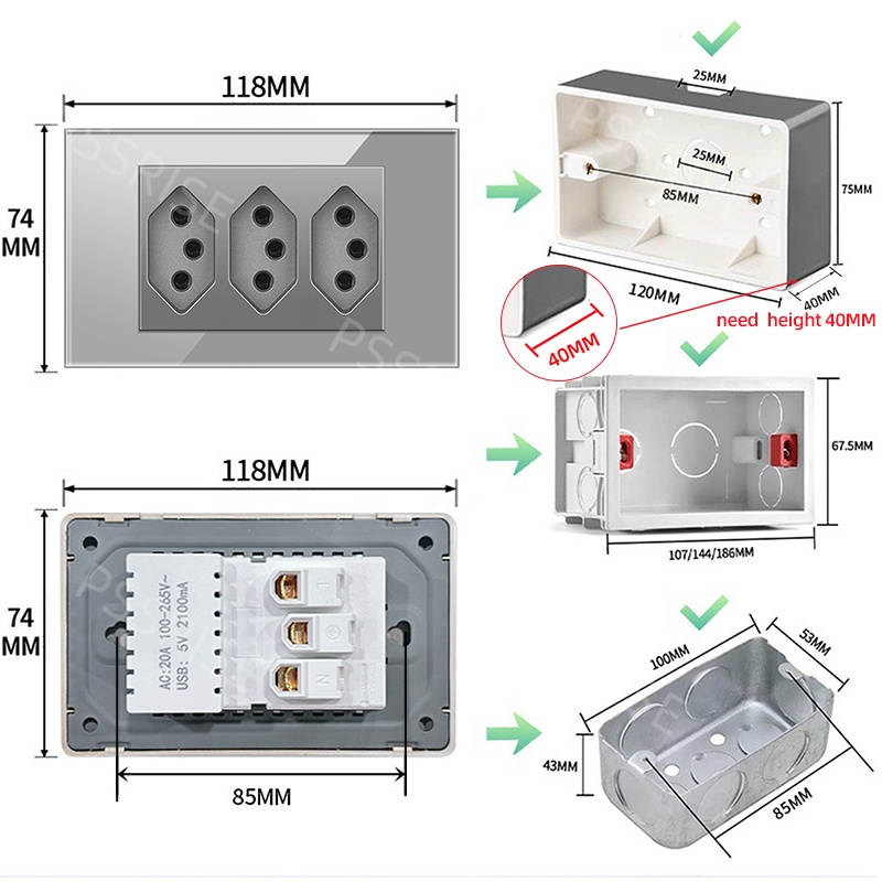 PSSRISE Grauer Glas-Vollschalt – Tuya Wifi Socket Bewertung und Preis