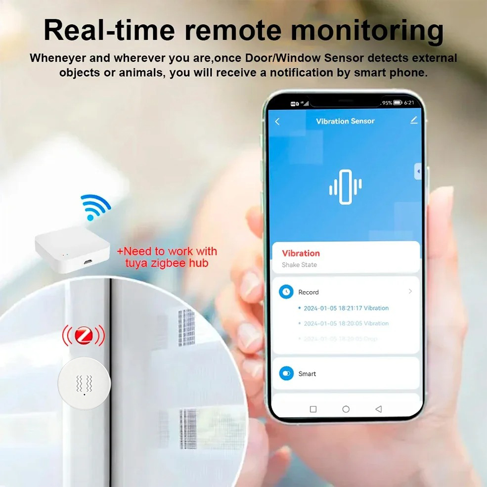 Tuya ZigBee Smart Vibrations-  – Smart Home Security System Bewertung und Preis